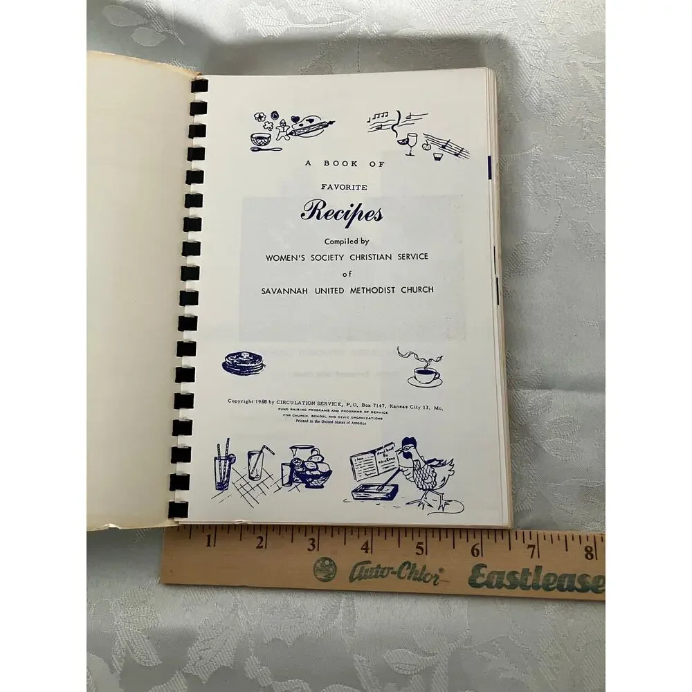 1969 Savannah United Methodist Church Cookbook Vintage Tennessee Recipes